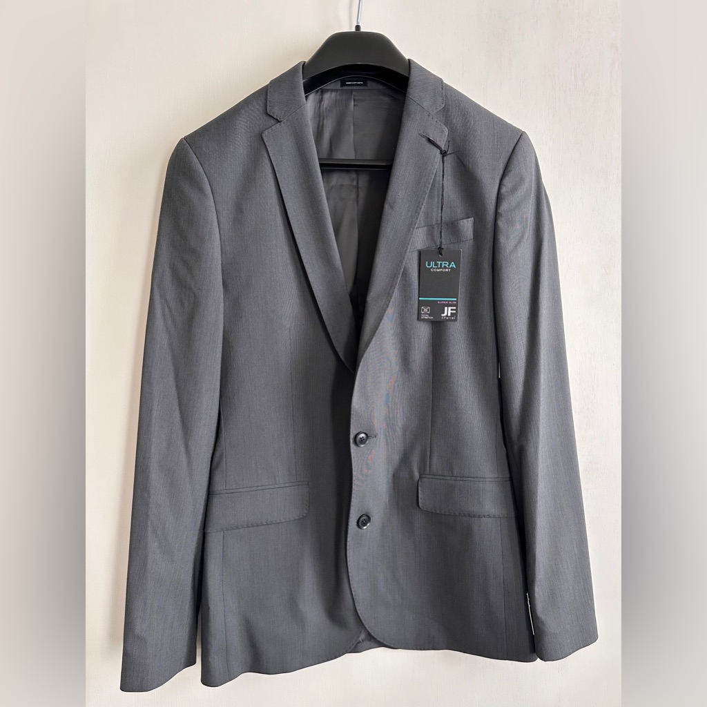 J Ferrar Suit Jacket Mens 38 Lng Slim Fit Grey Ultra Comfort Stretch New $190